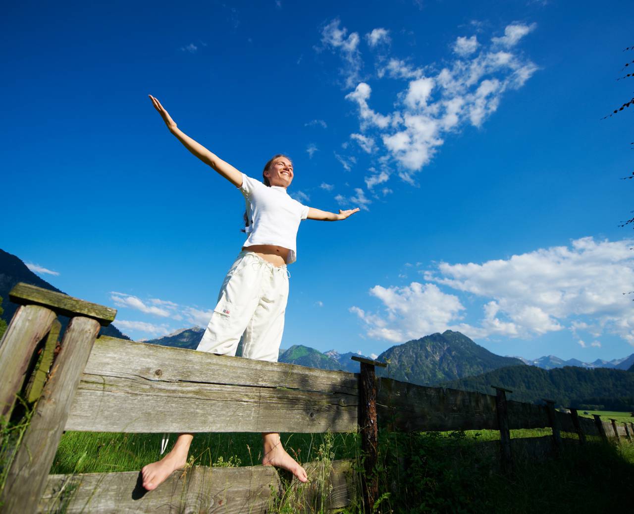 Entspannungsübung im Garten