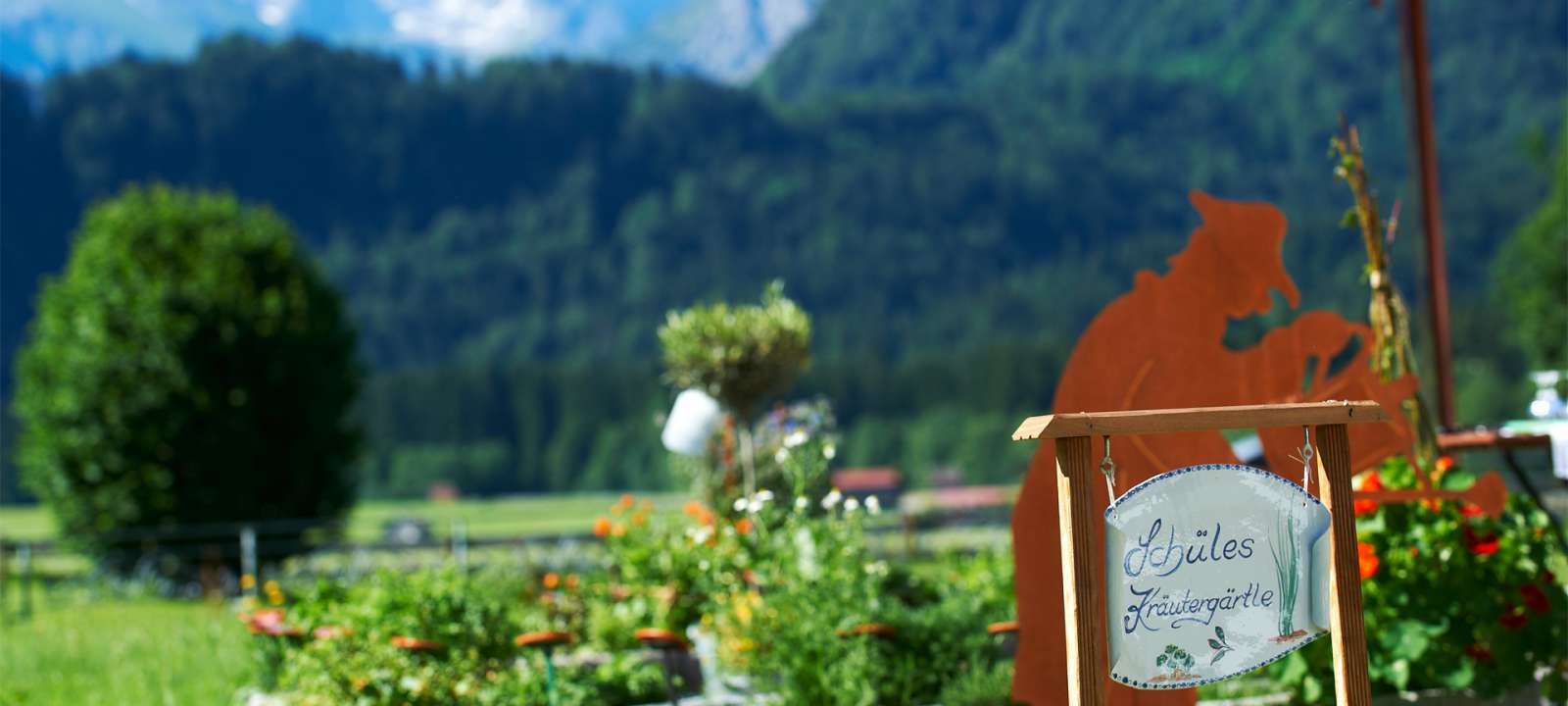 Kräutergarten mit frischen Kräutern