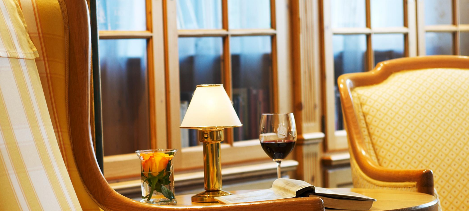 Fireplace room with small library