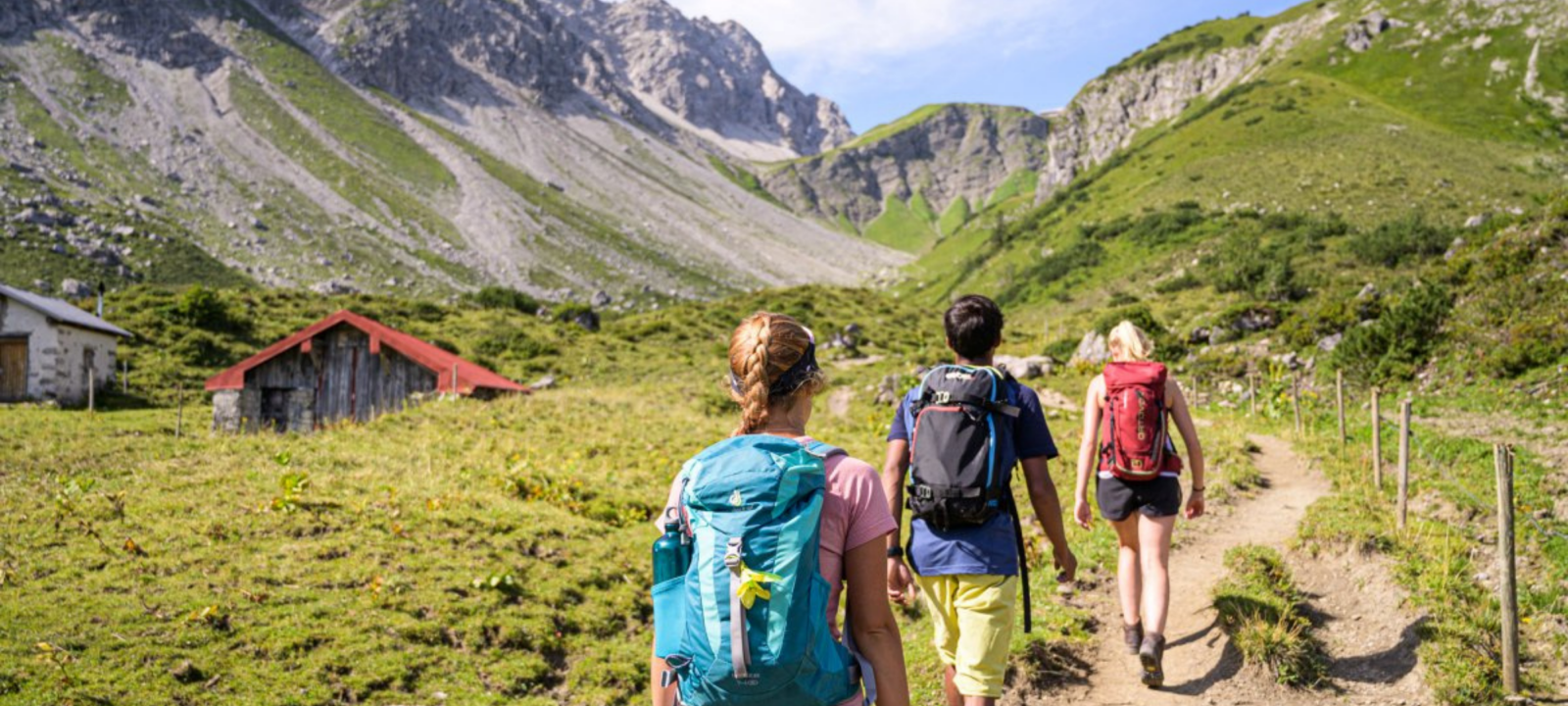 Wandern durch die Berge in Oberstdorf