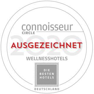 Auszeichnung vom Connoisseur Circle zu den besten Hotels Deutschlands in der Kategorie Wellnesshotel