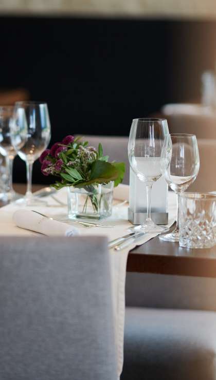 Gedeckter Tisch in Schüles Restaurant